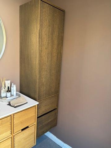 43,8 cm mørkolieret Just Wood original badhøjskab